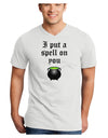 I Put A Spell On You Witches Cauldron Halloween Adult V-Neck T-shirt-Mens V-Neck T-Shirt-TooLoud-White-Small-Davson Sales