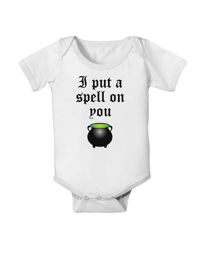 I Put A Spell On You Witches Cauldron Halloween Baby Romper Bodysuit-Baby Romper-TooLoud-White-06-Months-Davson Sales