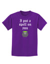 I Put A Spell On You Witches Cauldron Halloween Childrens Dark T-Shirt-Childrens T-Shirt-TooLoud-Purple-X-Small-Davson Sales