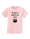 I Put A Spell On You Witches Cauldron Halloween Childrens T-Shirt-Childrens T-Shirt-TooLoud-PalePink-X-Small-Davson Sales