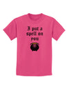 I Put A Spell On You Witches Cauldron Halloween Childrens T-Shirt-Childrens T-Shirt-TooLoud-Sangria-X-Small-Davson Sales