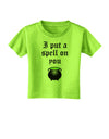 I Put A Spell On You Witches Cauldron Halloween Toddler T-Shirt-Toddler T-Shirt-TooLoud-Lime-Green-2T-Davson Sales