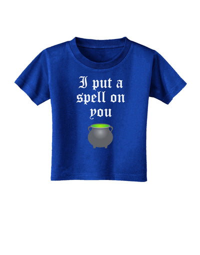 I Put A Spell On You Witches Cauldron Halloween Toddler T-Shirt Dark-Toddler T-Shirt-TooLoud-Red-2T-Davson Sales