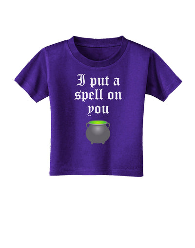 I Put A Spell On You Witches Cauldron Halloween Toddler T-Shirt Dark-Toddler T-Shirt-TooLoud-Purple-2T-Davson Sales