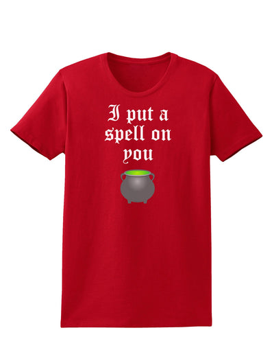 I Put A Spell On You Witches Cauldron Halloween Womens Dark T-Shirt-TooLoud-Red-X-Small-Davson Sales