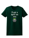 I Put A Spell On You Witches Cauldron Halloween Womens Dark T-Shirt-TooLoud-Forest-Green-Small-Davson Sales