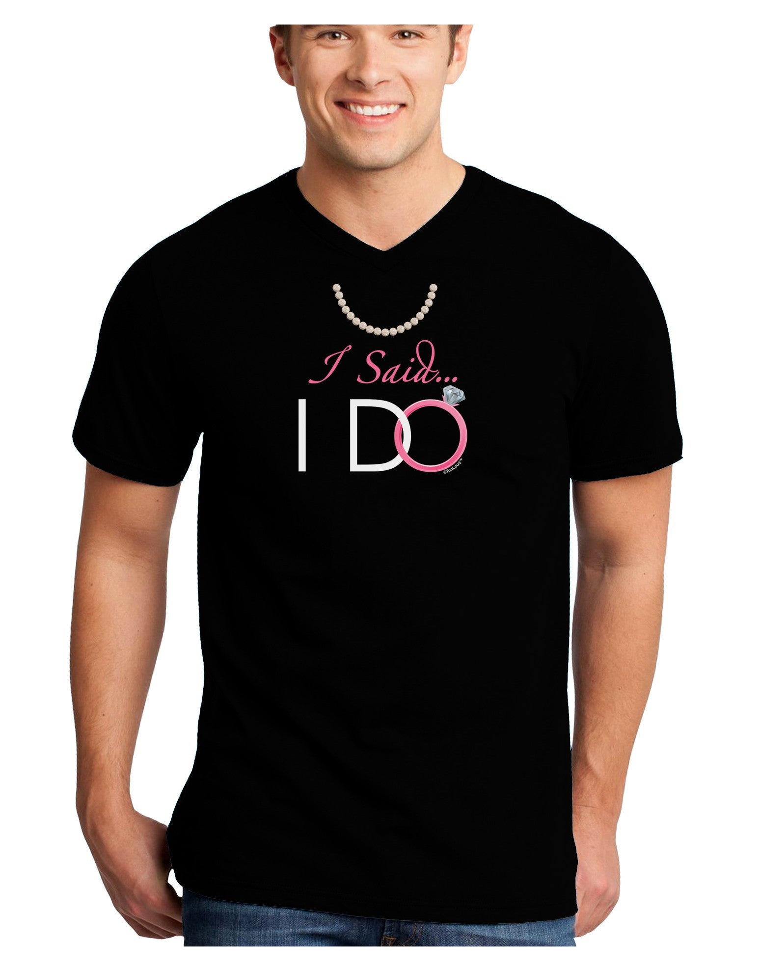 I Said I Do - Bride Adult Dark V-Neck T-Shirt-TooLoud-Black-Small-Davson Sales