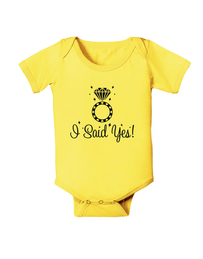 I Said Yes - Diamond Ring Baby Romper Bodysuit-Baby Romper-TooLoud-Yellow-06-Months-Davson Sales