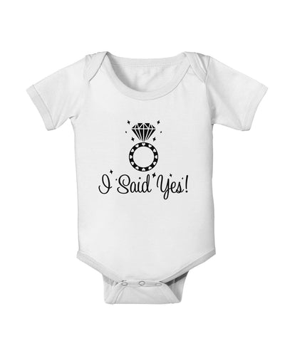 I Said Yes - Diamond Ring Baby Romper Bodysuit-Baby Romper-TooLoud-White-06-Months-Davson Sales