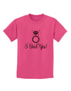 I Said Yes - Diamond Ring Childrens T-Shirt-Childrens T-Shirt-TooLoud-Sangria-X-Small-Davson Sales