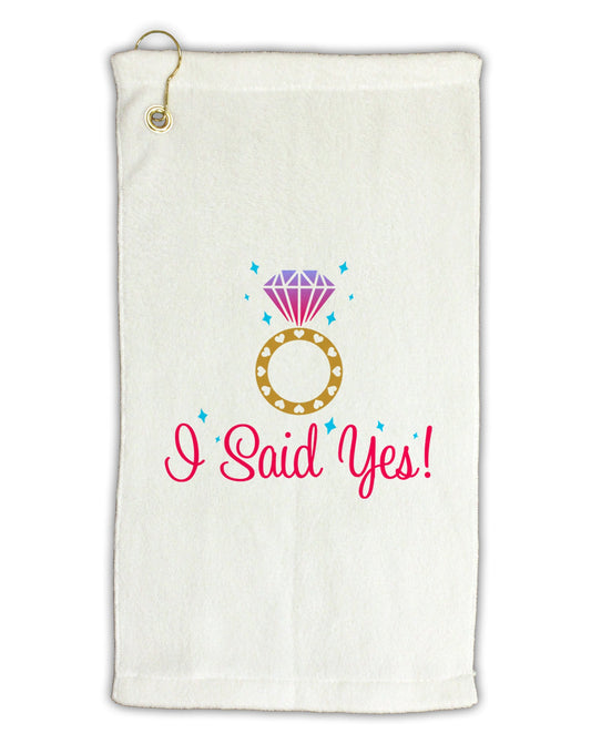 I Said Yes - Diamond Ring - Color Micro Terry Gromet Golf Towel 16 x 25 inch-Golf Towel-TooLoud-White-Davson Sales