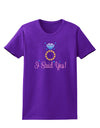 I Said Yes - Diamond Ring - Color Womens Dark T-Shirt-TooLoud-Purple-X-Small-Davson Sales