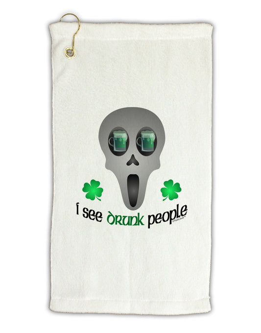 I See Drunk People Micro Terry Gromet Golf Towel 11"x19-Golf Towel-TooLoud-White-Davson Sales