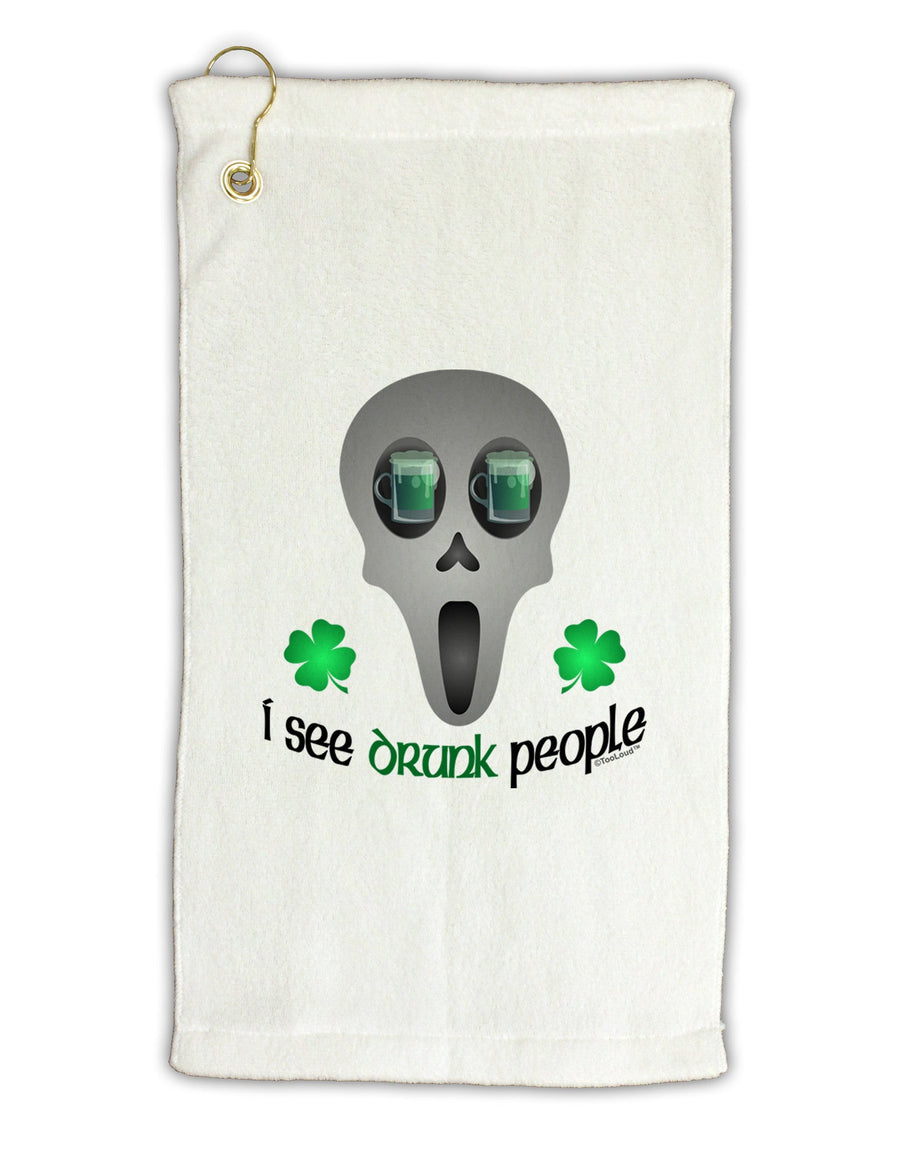 I See Drunk People Micro Terry Gromet Golf Towel 11&#x22;x19-Golf Towel-TooLoud-White-Davson Sales