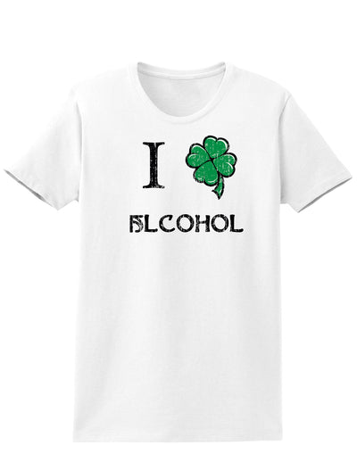 I Shamrock Alcohol Adult Womens St. Patrick's Day T-Shirt-TooLoud-White-Small-Davson Sales