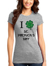 I Shamrock St Patricks Day Adult Womens Ladies Juniors T-Shirt-Womens Juniors T-Shirt-TooLoud-Heather Gray-Small-Davson Sales