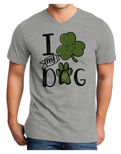 I Shamrock my Dog Adult V-Neck T-shirt-Mens T-Shirt-TooLoud-HeatherGray-Small-Davson Sales