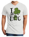 I Shamrock my Dog Adult V-Neck T-shirt White 4XL Tooloud