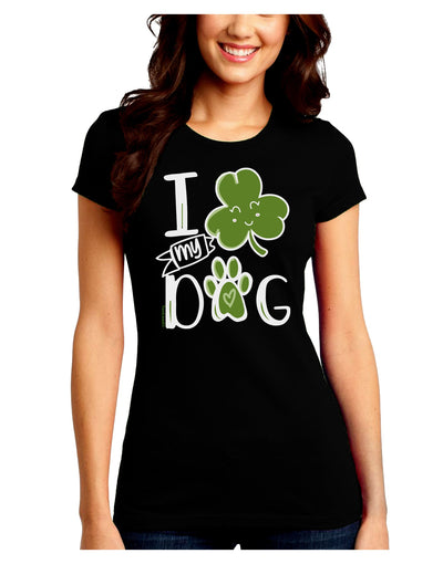 I Shamrock my Dog Juniors Petite T-Shirt-Womens T-Shirt-TooLoud-Black-Juniors Fitted Small-Davson Sales