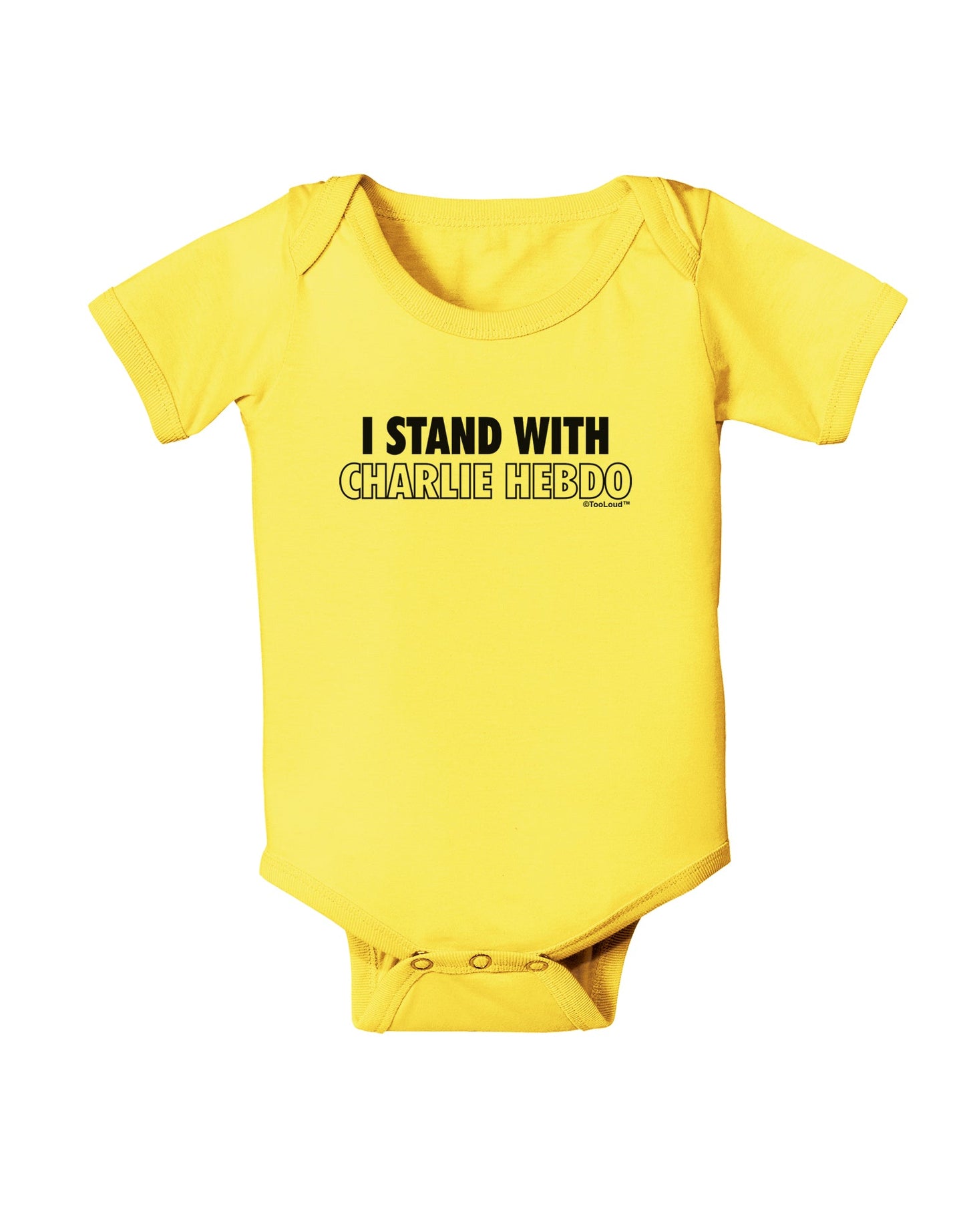 I Stand With Charlie Baby Romper Bodysuit by TooLoud-Baby Romper-TooLoud-Yellow-06-Months-Davson Sales