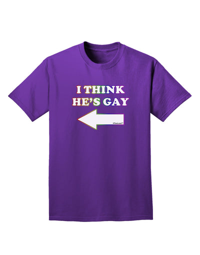 I Think He's Gay Left Adult Dark T-Shirt by TooLoud-Mens T-Shirt-TooLoud-Purple-Small-Davson Sales