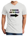 I Think He's Gay Right Adult V-Neck T-shirt by TooLoud-Mens V-Neck T-Shirt-TooLoud-White-Small-Davson Sales