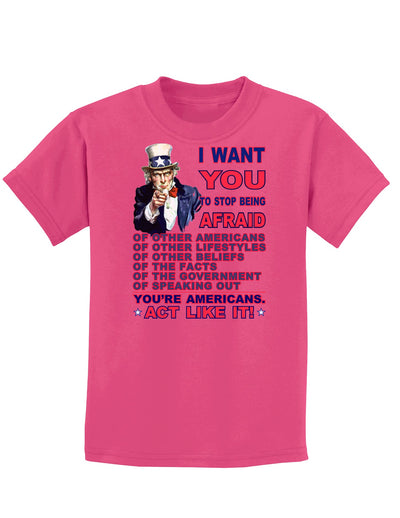 I Want You to Stop Being Afraid Childrens Dark T-Shirt-Childrens T-Shirt-TooLoud-Sangria-X-Small-Davson Sales