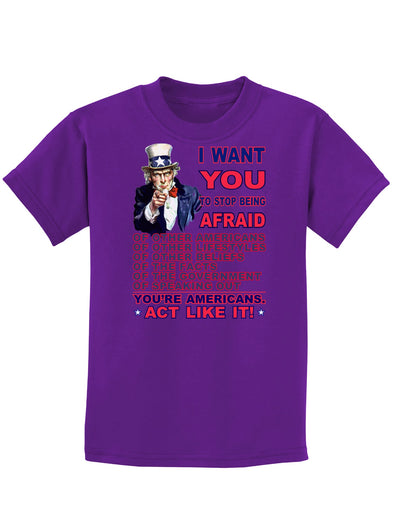 I Want You to Stop Being Afraid Childrens Dark T-Shirt-Childrens T-Shirt-TooLoud-Purple-X-Small-Davson Sales