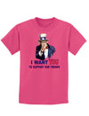 I Want You to Support Our Troops Childrens Dark T-Shirt-Childrens T-Shirt-TooLoud-Sangria-X-Small-Davson Sales