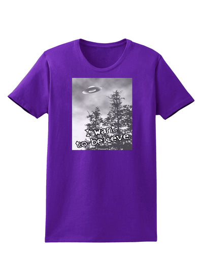 I Want to Believe - UFO Womens Dark T-Shirt by TooLoud-Womens T-Shirt-TooLoud-Purple-X-Small-Davson Sales