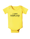 I Went Outside Once Text Baby Romper Bodysuit-Baby Romper-TooLoud-Yellow-06-Months-Davson Sales