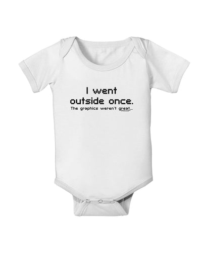 I Went Outside Once Text Baby Romper Bodysuit-Baby Romper-TooLoud-White-06-Months-Davson Sales