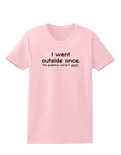 I Went Outside Once Text Womens T-Shirt-Womens T-Shirt-TooLoud-PalePink-X-Small-Davson Sales