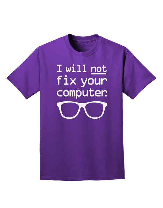 I Will Not Fix Your Computer Adult Dark T-Shirt-Mens T-Shirt-TooLoud-Purple-Small-Davson Sales