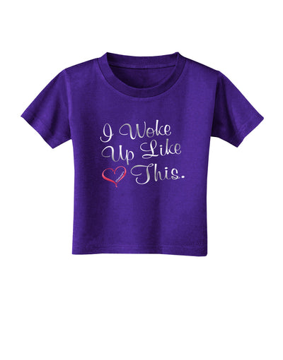 I Woke Up Like This Toddler T-Shirt Dark-Toddler T-Shirt-TooLoud-Purple-2T-Davson Sales