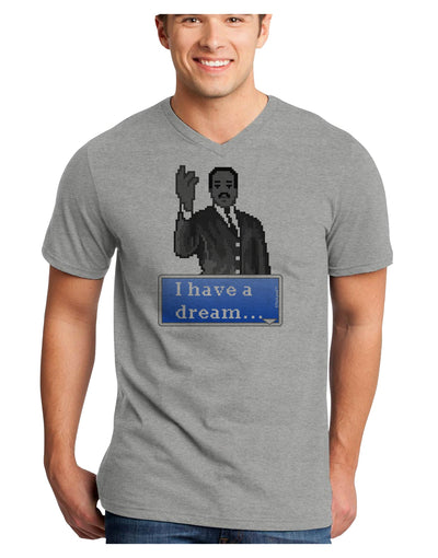 I have a Dream Pixel Art Adult V-Neck T-shirt by TooLoud-Mens V-Neck T-Shirt-TooLoud-HeatherGray-Small-Davson Sales