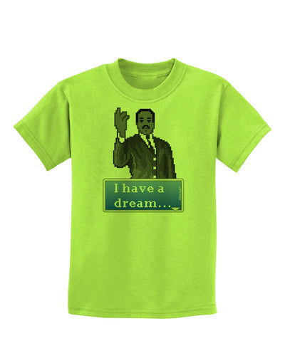 I have a Dream Pixel Art Childrens T-Shirt by TooLoud-Childrens T-Shirt-TooLoud-Lime-Green-X-Small-Davson Sales