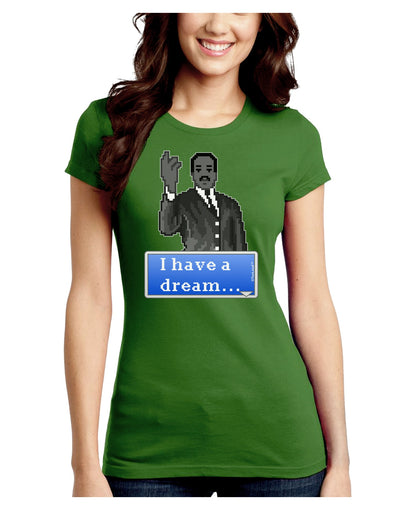 I have a Dream Pixel Art Juniors Crew Dark T-Shirt by TooLoud-T-Shirts Juniors Tops-TooLoud-Kiwi-Green-Juniors Fitted X-Small-Davson Sales