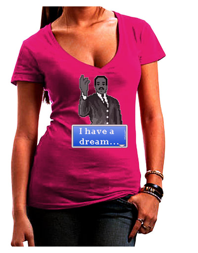 I have a Dream Pixel Art Juniors V-Neck Dark T-Shirt by TooLoud-Womens V-Neck T-Shirts-TooLoud-Hot-Pink-Juniors Fitted Small-Davson Sales