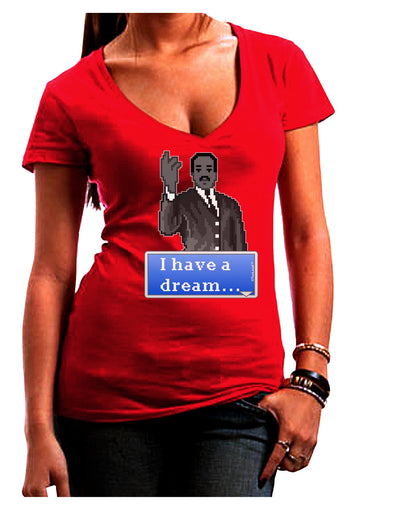 I have a Dream Pixel Art Juniors V-Neck Dark T-Shirt by TooLoud-Womens V-Neck T-Shirts-TooLoud-Red-Juniors Fitted Small-Davson Sales