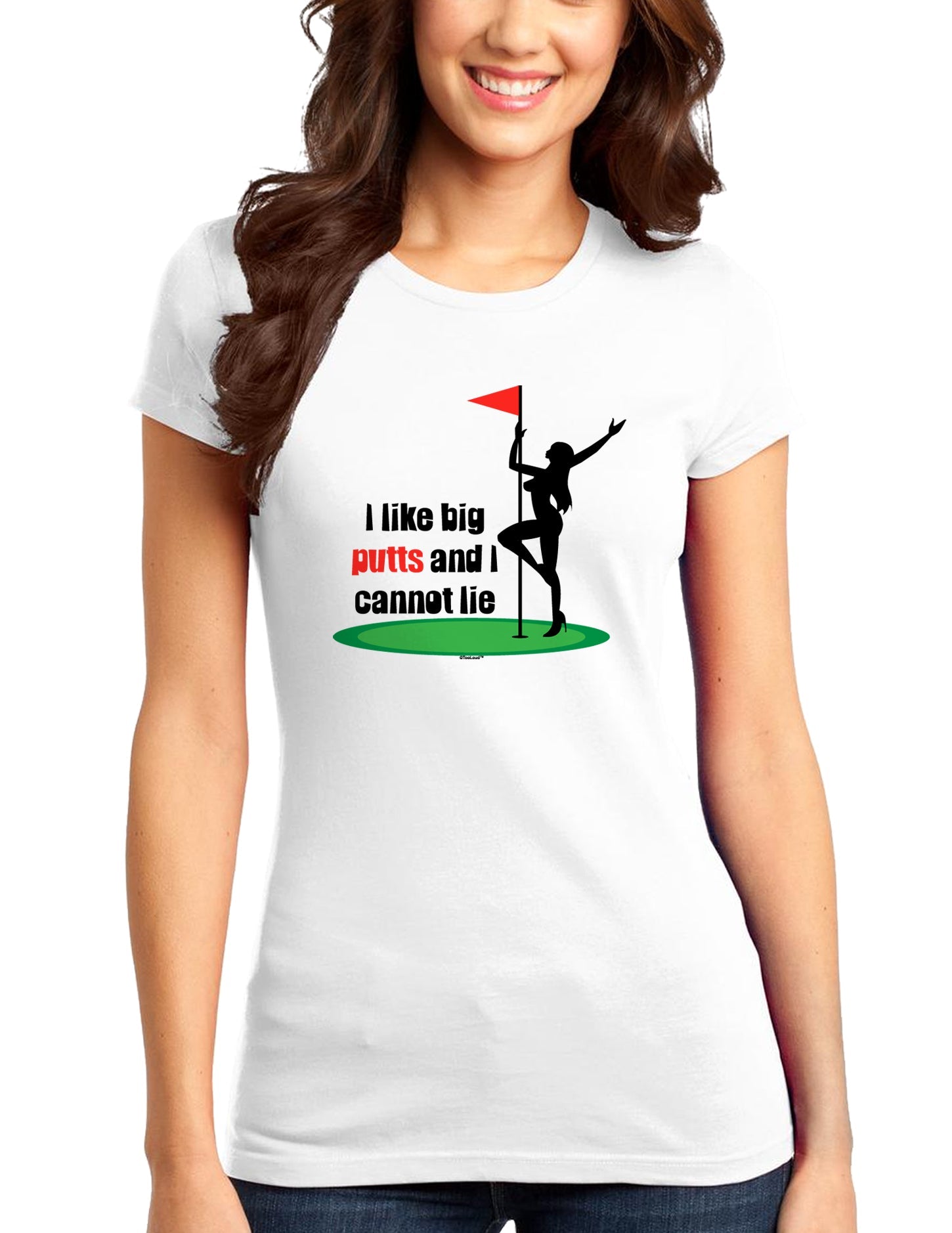 I like big putts and I cannot lie Juniors T-Shirt-Womens Juniors T-Shirt-TooLoud-White-Small-Davson Sales