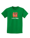 I love BBQ Ribs Childrens Dark T-Shirt-Childrens T-Shirt-TooLoud-Kelly-Green-X-Small-Davson Sales