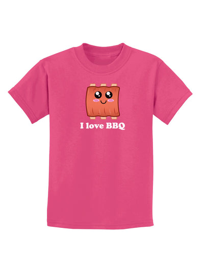 I love BBQ Ribs Childrens Dark T-Shirt-Childrens T-Shirt-TooLoud-Sangria-X-Small-Davson Sales