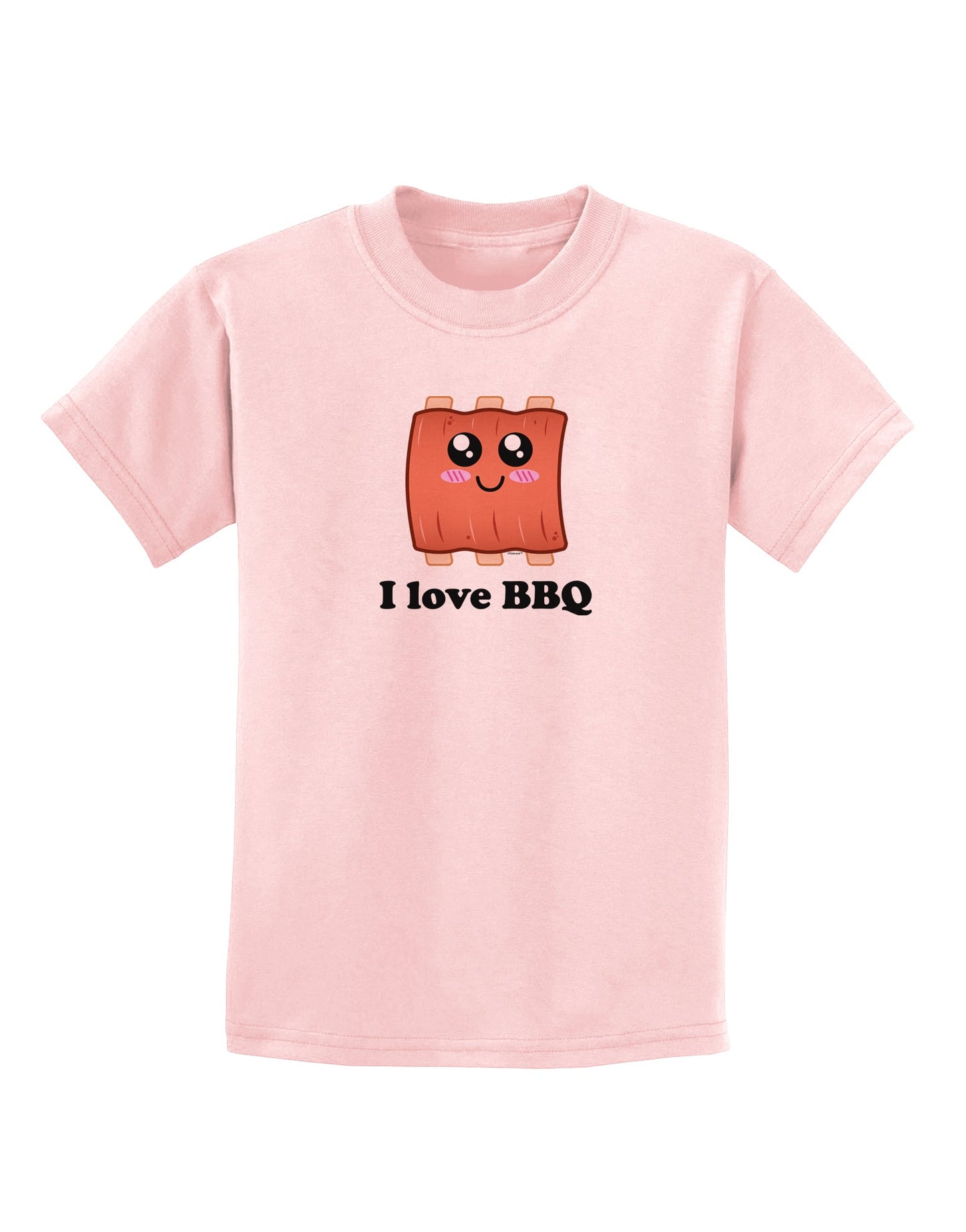I love BBQ Ribs Childrens T-Shirt-Childrens T-Shirt-TooLoud-PalePink-X-Small-Davson Sales