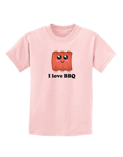 I love BBQ Ribs Childrens T-Shirt-Childrens T-Shirt-TooLoud-PalePink-X-Small-Davson Sales