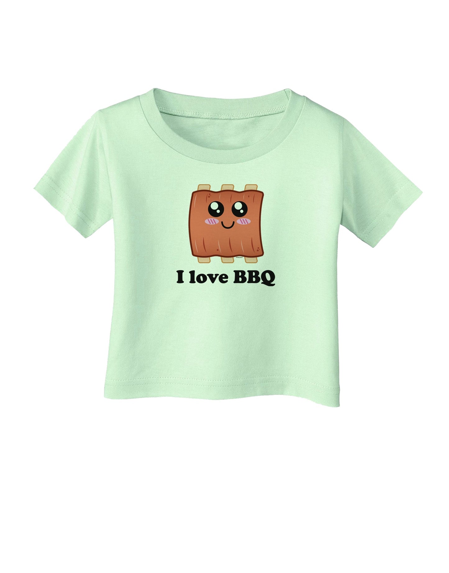 I love BBQ Ribs Infant T-Shirt-Infant T-Shirt-TooLoud-Light-Green-06-Months-Davson Sales