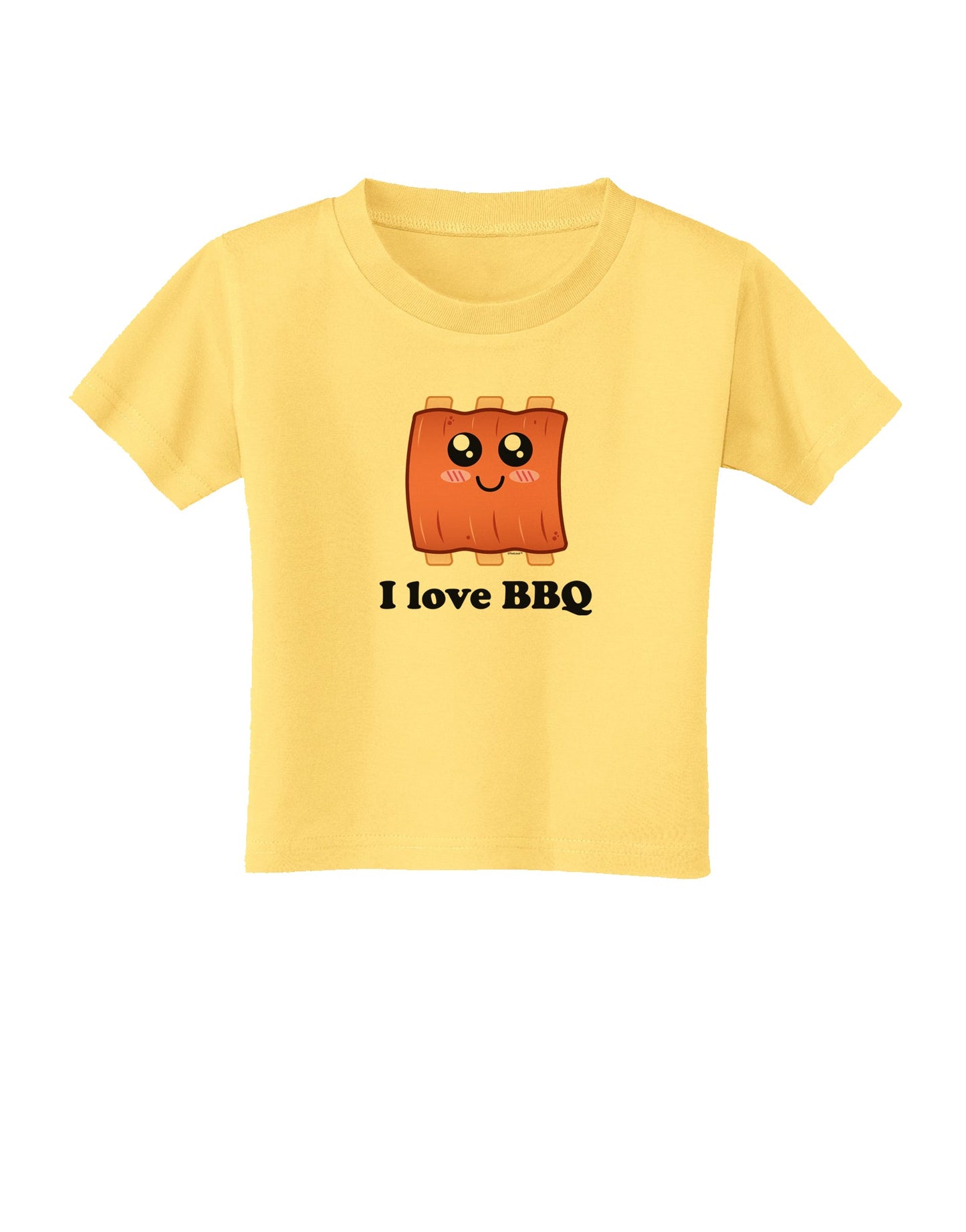 I love BBQ Ribs Toddler T-Shirt-Toddler T-Shirt-TooLoud-Daffodil-Yellow-2T-Davson Sales