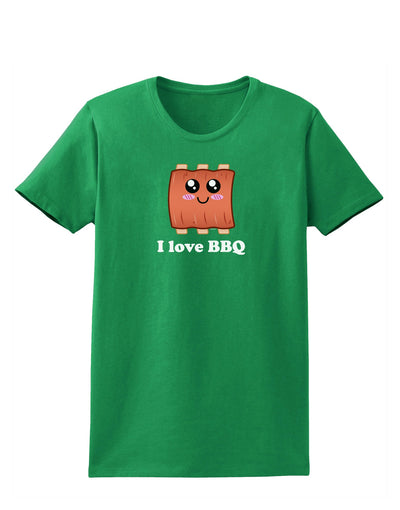 I love BBQ Ribs Womens Dark T-Shirt-TooLoud-Kelly-Green-X-Small-Davson Sales