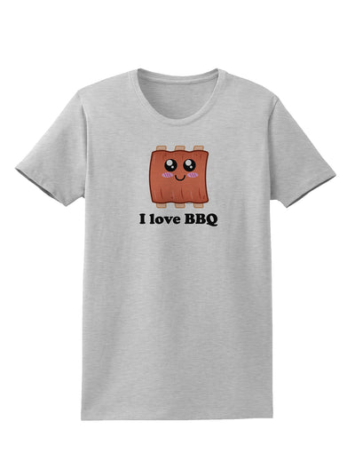 I love BBQ Ribs Womens T-Shirt-Womens T-Shirt-TooLoud-AshGray-X-Small-Davson Sales