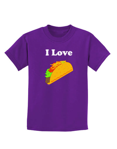 I love Tacos Childrens Dark T-Shirt-Childrens T-Shirt-TooLoud-Purple-X-Small-Davson Sales